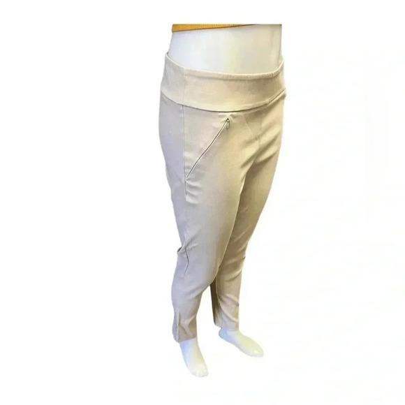 Le Chateau  Pull On Mid Rise Oatmeal Slacks Pants Size 8 - Picture 2 of 11